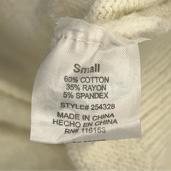 SMALL IVORY WHITE CREAM POOF APPAREL SWEATER NEUTRAL COLOR LONG SLEEVE - Picture 14 of 15